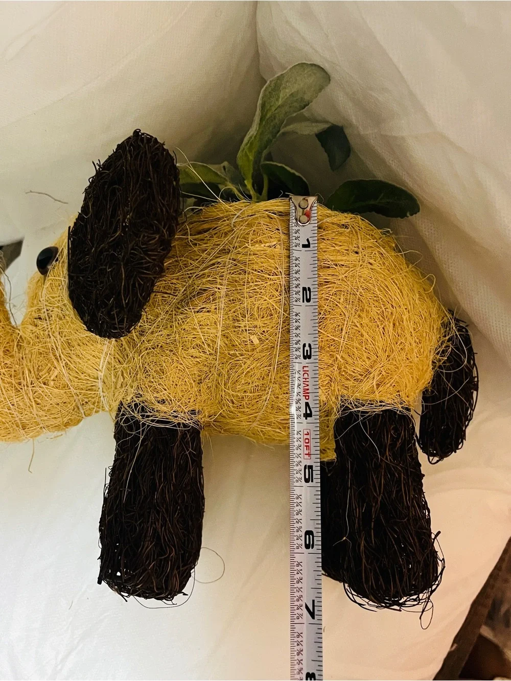 Elephant Woven Fiber Planter Basket Animal Decorative Plant Holder Rustic Décor